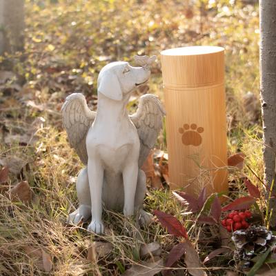 China Europe dog monument angel dog sculpture tombstone resin garden outdoor pet memorial stone wholesale dog funeral memorial for sale