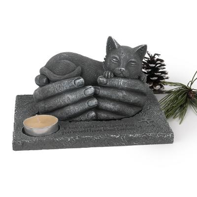 China American Cat Memorial Stone Dog Memorial Pet Resin Headstone Wholesalers Style Paw Design Monument Memorial Headstones for sale