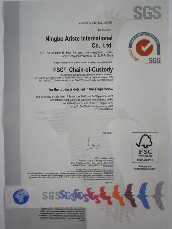 FSC - Ningbo Ariste International Co., Ltd.