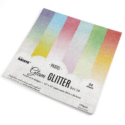 China China Designs 20416 A4 High Quality Flash Paper Glitter 190gsm 6 Card Paper For Scrapbook School To DIY for sale