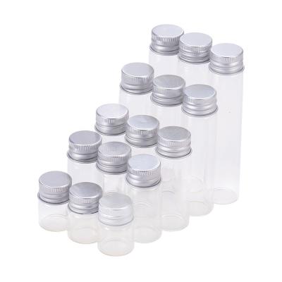 China Wedding Favors Decorations 29541 4pcs 25ml Glass Bottles Decoration Opens Aluminum Screw Cap Lid Empty Wish Bottles Jars for sale