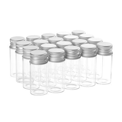 China PIVOT 29544 4pcs 10ml Glass Bottles Sample Vials With Screw Down Aluminum Caps For Wishing Message Bottle for sale