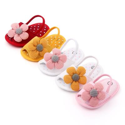 China High Quality Lightweight Baby Sandals Flower Soft Sole Baby Slippers Cotton Indoor Newborn Baby Shoes In Summer for sale