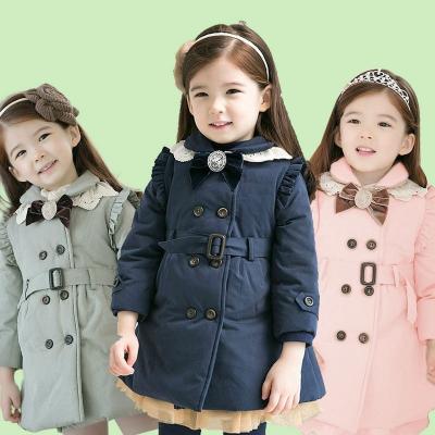 China 2015 Princess Style Double-Breasted Winter Duffle Kids Anti-wrinkle Coat for sale