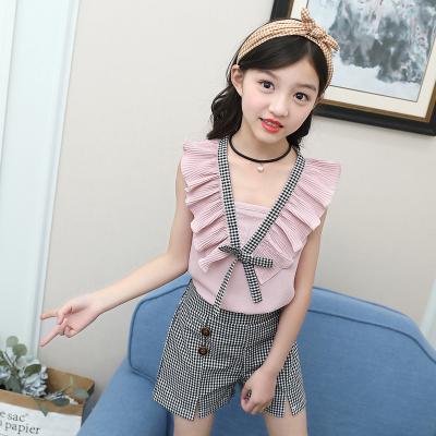 China Lovely Kids Casual Dress Suits For Girls Child Swimsuit Teen Girl Clothes Sets With Lace for sale