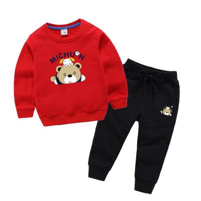 China New Fashion Casual Custom Kids Clothes Boys Girls Autumn Set Print Round Neck Hoodies + Pants Boy Clothing Sets Boy Clothing Set for sale