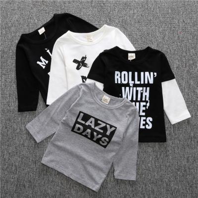 China Anti-pilling Long Sleeves Organic Cotton Boys Loves T-Shirts With Small Quantities for sale