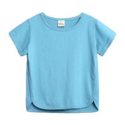 China Wholesale Short Sleeve Baby Clothes Kids Boys Girls Cotton Solid Custom T-Shirts For Summer for sale