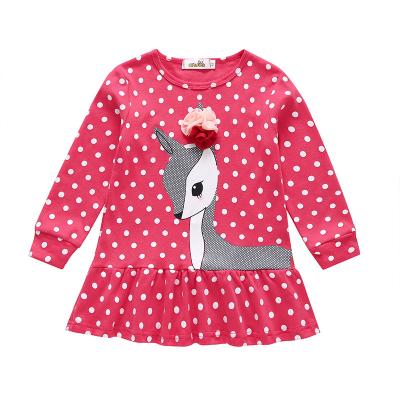 China Breathable Cute Cartoon Printed Polka Dot Dress For Girls Clothing Item From China Wholesale Children's Boutique for sale