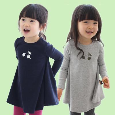 China New Style Breathable 2017 Summer Cotton Long Sleeve Little Girl Casual Dress for sale