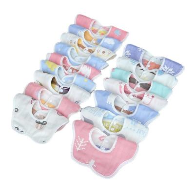 China Breathable Factory Manufacturing 6 Layers Muslin Cotton Newborn Baby Bibs Petals Cute Baby Saliva Towel for sale