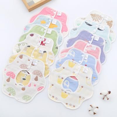 China 6layers Washable Muslin Towel Cotton Flower Shape Infant Apron Saliva Burping Kids 360 Degree Rotating Petals Bib Baby Bibs for sale