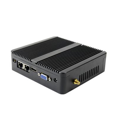 China Quad Core Industrial Mini PC Celeron Fanless Computer j4125 with 2 Gigabit Ethernet 2 RS232 Serial Ports for sale