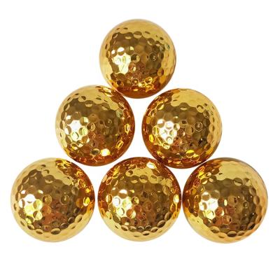 China Wholesale Golf Balls For Tournament Balls Bright Colorful Gold Plated Color Golf Ball Factory Price for sale