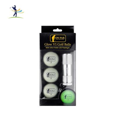 China Practice In The Range High Elasticity Golf Ball Light Up Glow In The Dark Night Golf Ball for sale