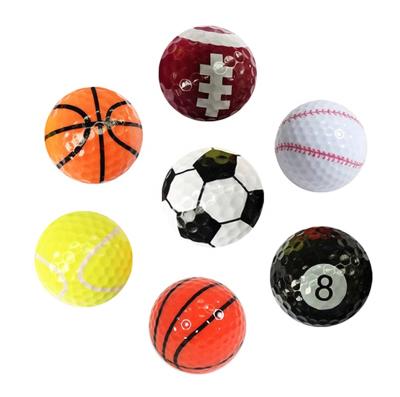 China Wholesale Multicolor Golf Balls For Tournament Golf Balls Practice Printed Golf Ball Logo Good Quality Painting for sale