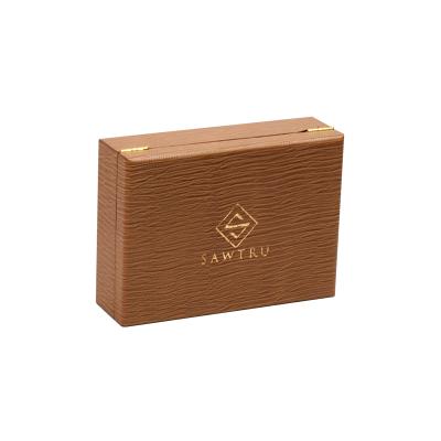 China Hot Selling Recyclable Earring Wood Gift Packaging Box Velvet Insert PU Leather PU Leather Box for sale