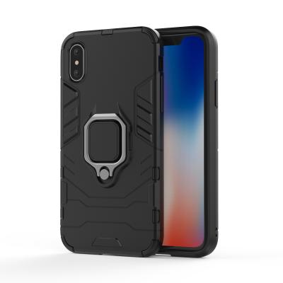 China high quality Anti-drop amor mobile phone case for iPhone X 10 max xs shockproof phone case with matel ring phones 2021 accessories for sale