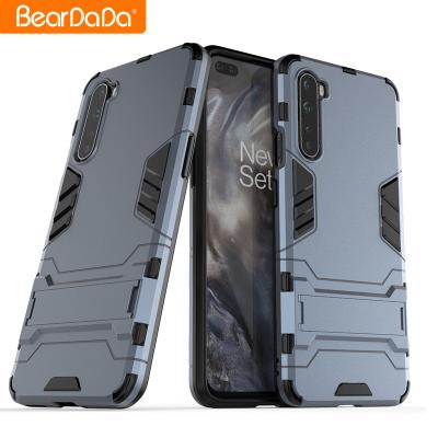 China Anti-drop high quality design tpu PC kickstand shockproof cell phone case for one plus Nord 1+7 plus phone cover for sale