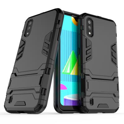 China Convenient Hot Luxury Soft PC PC Hard Case Shockproof Kickstand 2020 Tpu Rugged Armor Kickstand Back Cover Case For Samsung galaxy m01 back cover for sale