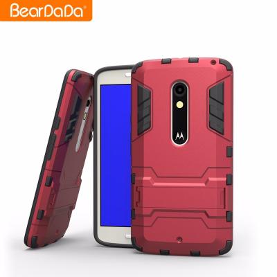 China Shockproof hybrid 2 in 1 kickstand back cover for motorola moto x toy mobile covers for sale