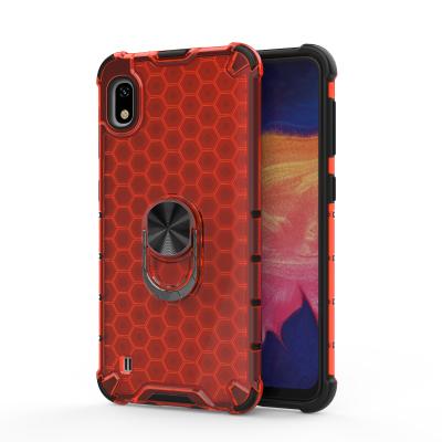 China 360 Rotation Shockproof Luxury Magnetic Stand Honeycomb Texture Case Ring Phone Cover For Samsung Gaxlay A10s Case for sale