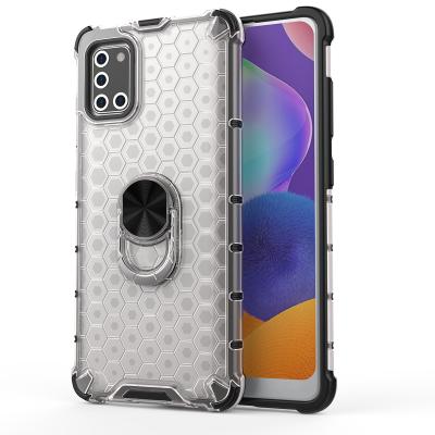 China Colorful Shockproof Honeycomb Airbag Corner Ring Holder Phone Case For Samsung Galaxy A31 Back Cover for sale