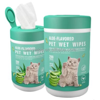 China Viable Custom Wholesale Disposable Nonwoven Pet Cleaning Cloths Small Pack Wet Dog Wipes Low Reactivity Allergic Pet Cleaning Cloths for sale