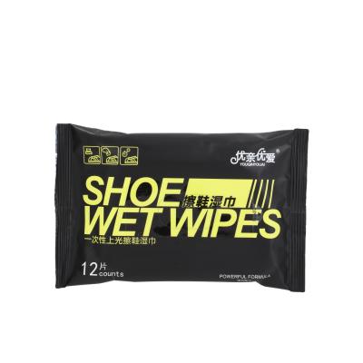 China Wholesale 12pcs Sneaker Shoe Cleaning Wet Wipes Disposable Quick Clean For Leather Hardware And Others for sale