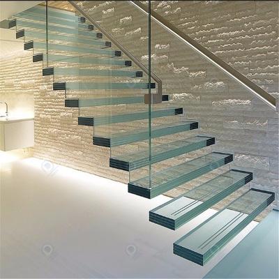 China Modern Modern Wooden Staircase Floating Straight Stairs Customized Interior Staircase Designs for sale