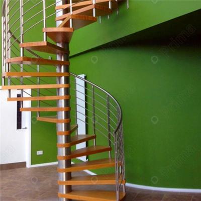 China Modern Stainless Steel Aluminum Structure Modern Design Prefab Metal Iron Spiral Staircase for sale