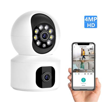 China Factory Price Wifi Cctv Double Vision Robot HD 4MP Full Color Night Vision Indoor Wireless Security CCTV Human Motion Tracking IP Camera for sale