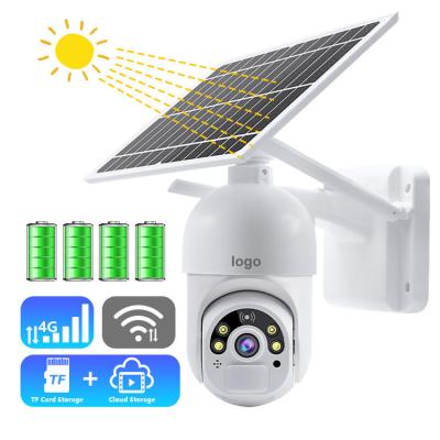 China Human Motion Tracking Solar Panel Powered 4g IP Battery Solar House CCTV Camera PTZ GSM Video Radio Radio Security System With Sim Card for sale