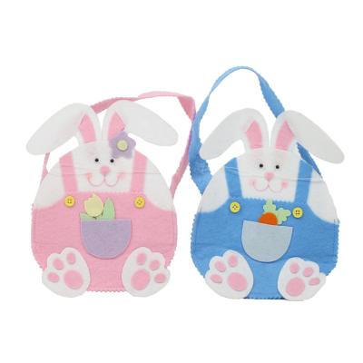 China Wholesale Felt Jiahe Rabbit Easter Craft Decoration Basket Bag White Easter Buckets for sale