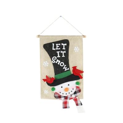 China Wholesale LED Canvas Light Holiday Time Christmas Wall Flag Decoration for sale