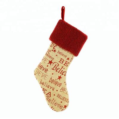 China Simple Personalized Blank Burlap Bulk Christmas Stockings for sale