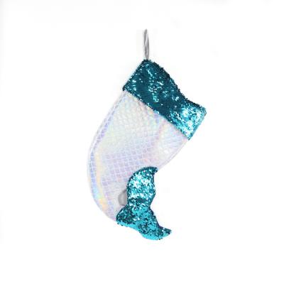 China Polyester Wholesale Custom Mermaid Tail Funny Christmas Stocking for sale