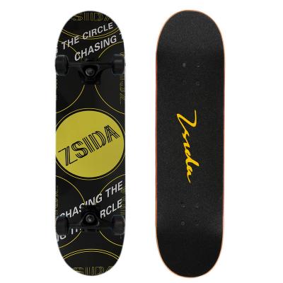 China Factory supply youth direct wooden graffiti skateboard double rocker four wheel scooter for sale