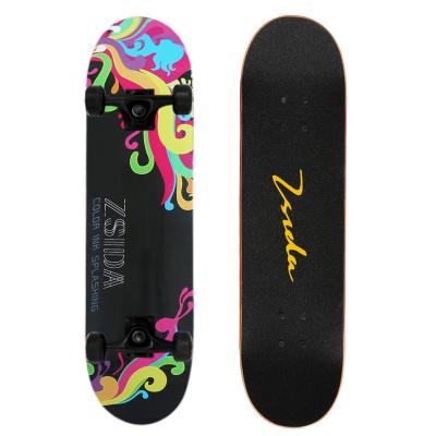 China Adult Four-Wheel Street Skateboard Double Brush Youth Road Maple Dancing Board Deformed Long for sale