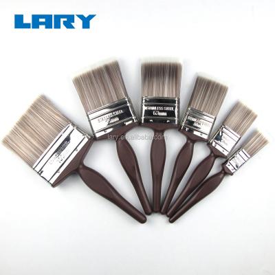 China LARY Solid Round Tapered Synthetic Fiber Handle Plastic Paint Brush for sale