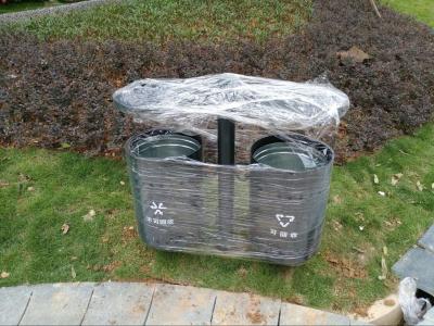 China Resistente a la corrosión amistoso de Eco del cubo de la basura doble al aire libre material del metal en venta