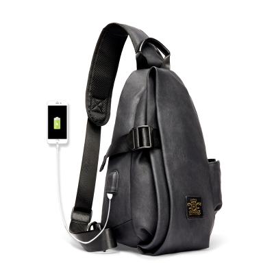 China 2021 Trend Shoulder Fill Men's Cross - PU New Arrival USB Fashion Trunk Side Bag Sling Anti-theft Body Bags for sale