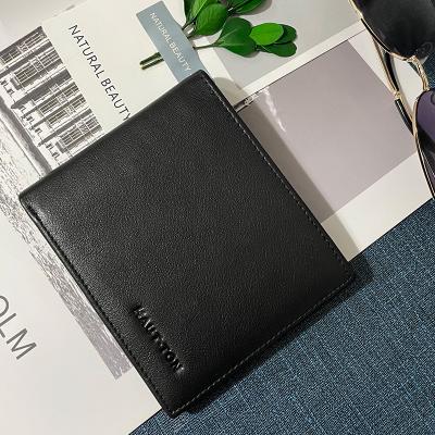 China Top Grain Cow Leather Travel Leather Wallets for Men Card Slim Wallet with 5pcs MOQ for sale