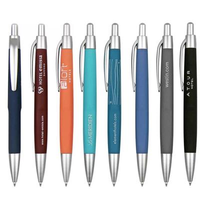 China Promotional Rubber Tip Logo Gifts Custom Pen With Plastic Promotional Personalized Promotion Pen Wholesale Cheap Items Advertising for sale