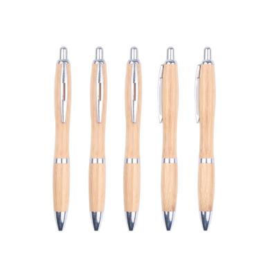 China office & Thick Custom Logo School Pen Recycled Personalized Wood Engraving Eco-Friendly Ball Pen With High Quality Printed Bamboo Tip for sale