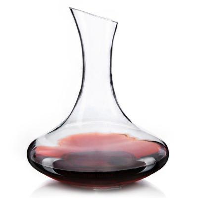 China Wholesale 1000ML High Quality Superior Handmade Wall Mount Crystal Red Wine Decanter Glassware Thickened Flat Base Carafe For Red Wine for sale