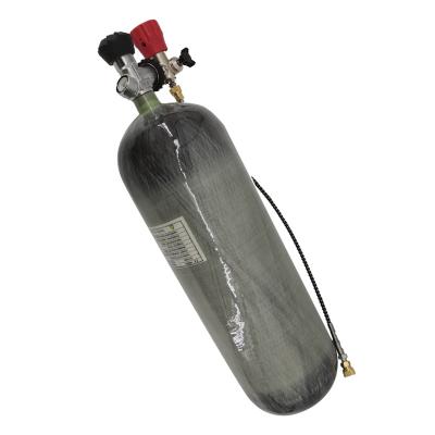 China PCP Air Gun 9L 30Mpa 4500psi Carbon Fiber Gas Cylinder Scuba Diving Air Tank With Metering Valve And Gas Station for sale