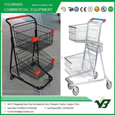 China Two Basket European Style Shopping Cart Unveiling for sale