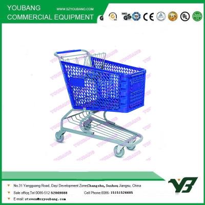 China Unfolding Plastic Supermarket Shopping Trolley Trolley 120L for sale