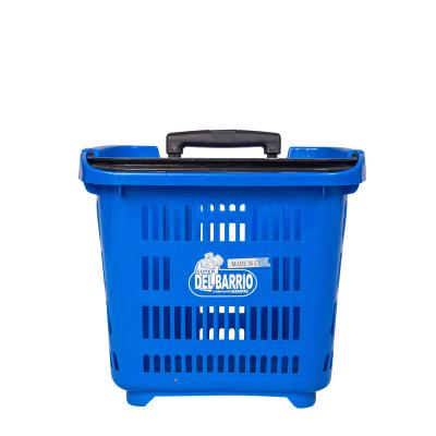 China Eco - Friendly Rolling Plastic Shopping Basket Eco - Friendly With Wheels for sale